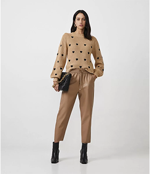 Calça Jogger Com Cós Elástico Bege