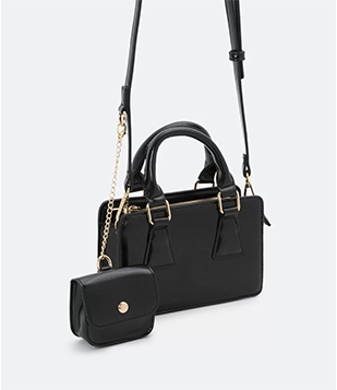 Bolsa Com Alça De Mão Com Porta Moedas Preto