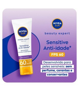Protetor Solar Facial Beauty Expert Sensitive FPS 60 Nivea Sun 50g