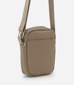 Bolsa Mini Bag em PU com Textura Marrom