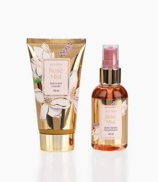 Kit Laço Rosé Mist com Sabonte Liquido Corporal + Body Splash Mães Alchemia KIT