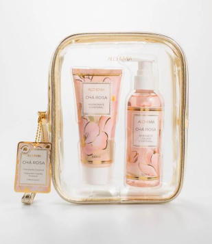 Sabonete Líquido - Fragrância Chá Rosa E Hidratante Corporal KIT