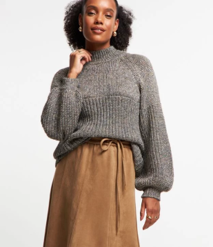 Suéter Pesado Em Tricô Com Fio Metalizado Cinza