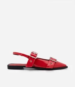 SAPATILHA SLINGBACK EM PU COM FIVELAS