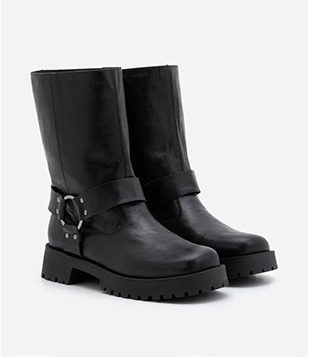 Bota Biker Com Sola Tratorada Preto
