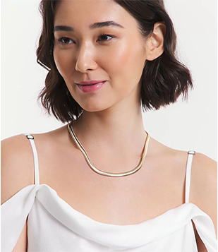 Colar Médio Em Metal Rabo De Rato Dourado