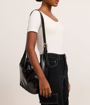 Bolsa Hobo Grande com Alça Regulável Preto