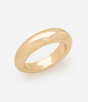 Bracelete Bold em Plástico com Formato Arredondado Dourado