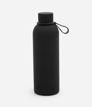 Garrafa Térmica em Metal com Textura Emborrachada Preto