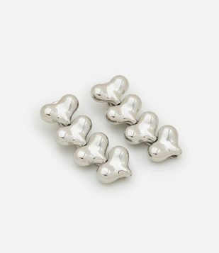 Kit 02 Presilhas de Cabelo com Corações Bold Prata