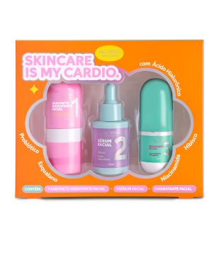 Kit Skincare Is My Cardio com Sabonete Hidratante Facial 40ml + Serum Facial 30ml +Hidratante Facial 30ml Alchemia KIT