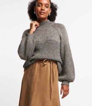 Suéter Pesado Em Tricô Com Fio Metalizado Cinza