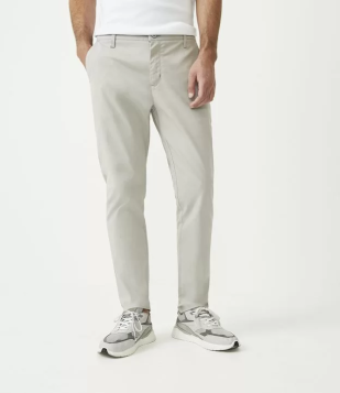 Calça Slim Cropped Alfaiatada Com Bolsos Cinza