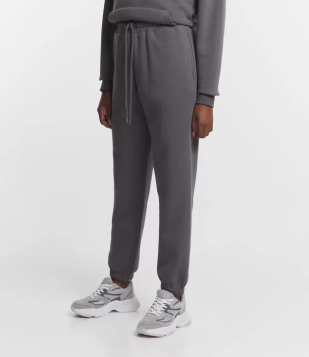 Calça Jogger Comfy Em Moletom Com Forro Fleece E Cós Elástico Cinza