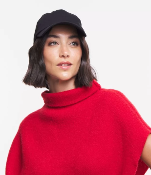 Boné Aba Curva Em Sarja Preto