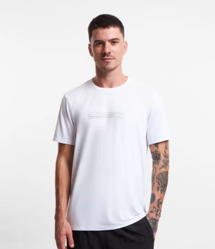 Camiseta Esportiva Dry Fit Com Lettering Strength Branco