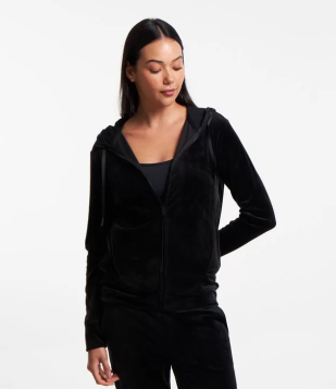 Jaqueta Esportiva Em Plush Com Capuz Preto