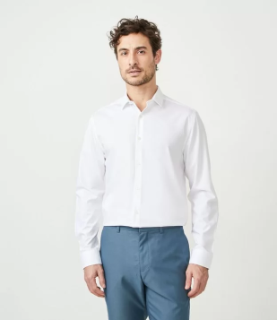 Camisa Slim Em Bambu Com Manga Longa Branco