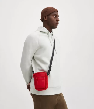 Bolsa Mini Bag Com Bolso Frontal E Alça Por Engate Vermelho Alaranjado