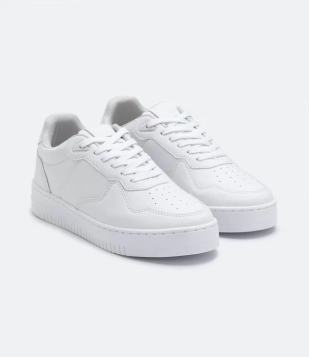Tênis Cano Baixo Com Recortes Branco