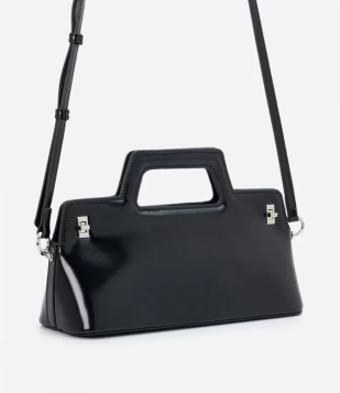 Bolsa Top Handle Em Pu Com Alça Transversal Preto