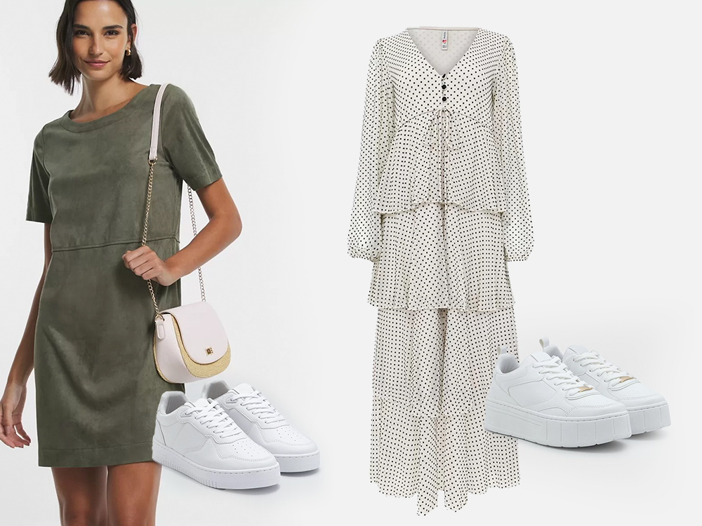 vestido com tênis