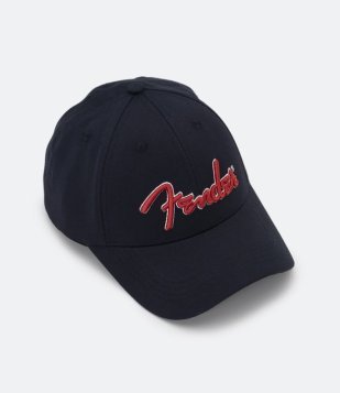 Boné Aba Curva Com Bordado Fender Azul Marinho