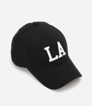 Boné Aba Curva Com Bordado LA Preto