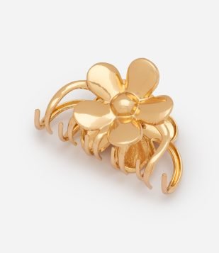 Piranha de Cabelo com Formato de Flor Dourado