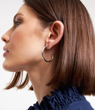 Brinco Argola Tubular Folheada A Ouro Prata