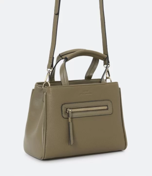 Bolsa Satchel Com Bolso Frontal E Alça Removível Verde