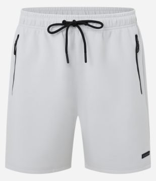 Bermuda Esportiva em Moletom Tecnológico com Cós Elástico e Zíper no Bolso Branco 2 Avaliações Bermuda Esportiva em Moletom Tecnológico com Cós Elástico e Zíper no Bolso Branco
