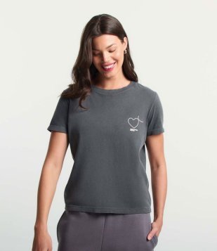 Blusa T-shirt em Algodão e Silk Frontal Todos Unidos pelo RS Preto