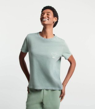Blusa T-shirt em Algodão e Silk Frontal Todos Unidos pelo RS Verde