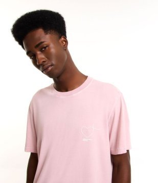 Camiseta em Algodão com Estampa Todos Unidos pelo RS Rosa