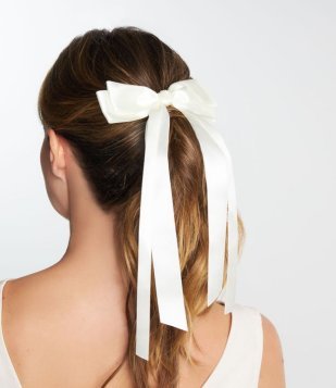 Kit 02 Presilhas de Cabelo em Formato Laço Off White