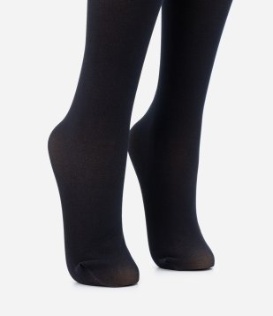 Meia Calça Legging Fio 15 em Fleece Preto