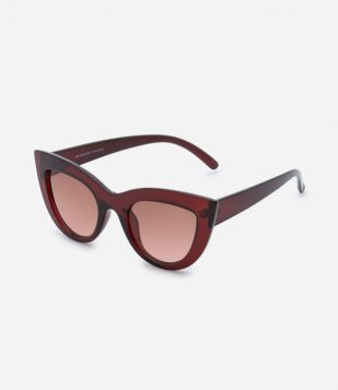 Óculos De Sol Gateado Médio Com Lentes Degradê Vermelho Bordô