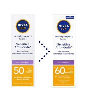 Protetor Solar Facial Beauty Expert Sensitive FPS 60 Nivea Sun 50g