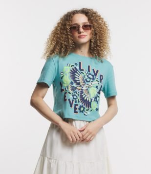 Blusa T-shirt em Meia Malha com Estampa Tucano Meadowbrook