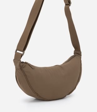 Bolsa Transversal Baguete com Alça Larga Verde Militar