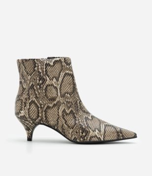 Bota Animal Print Cobra com Salto Kitten Cobra