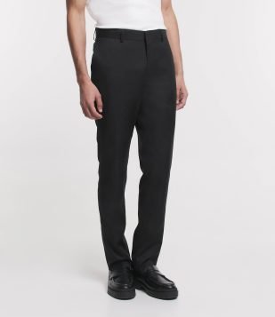 Calça Social Slim em Poliviscose com Bolsos Preto