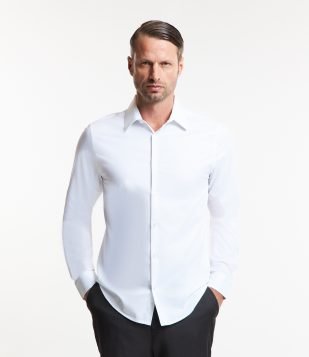 Camisa Slim em Bambu com Manga Longa Branco
