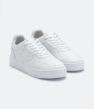 Tênis Cano Baixo com Recortes Branco
