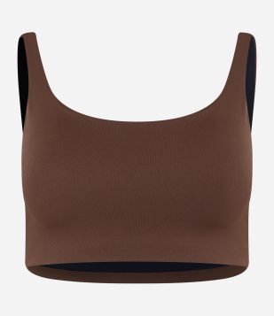 Top Esportivo em Poliamida com Alças Largas Marrom