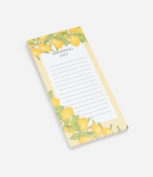 Bloco de Notas de Papel com Imã e Estampa de Limões Amarelo