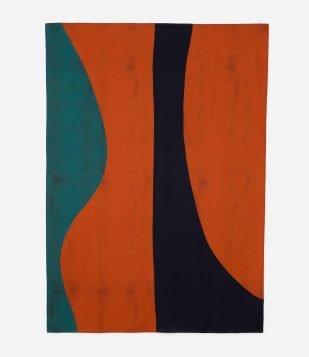 Canga Retangular em Viscose com Estampa Abstrata Collab Ateliê Mão de Mãe Multicores