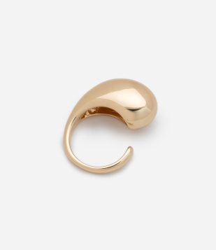 Maxi Anel em Metal Bold com Formato de Gota Dourado
