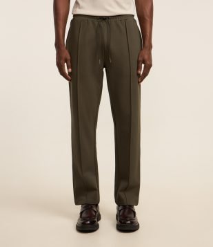 Calça em Moletom com Cós Elástico e Amarração Verde